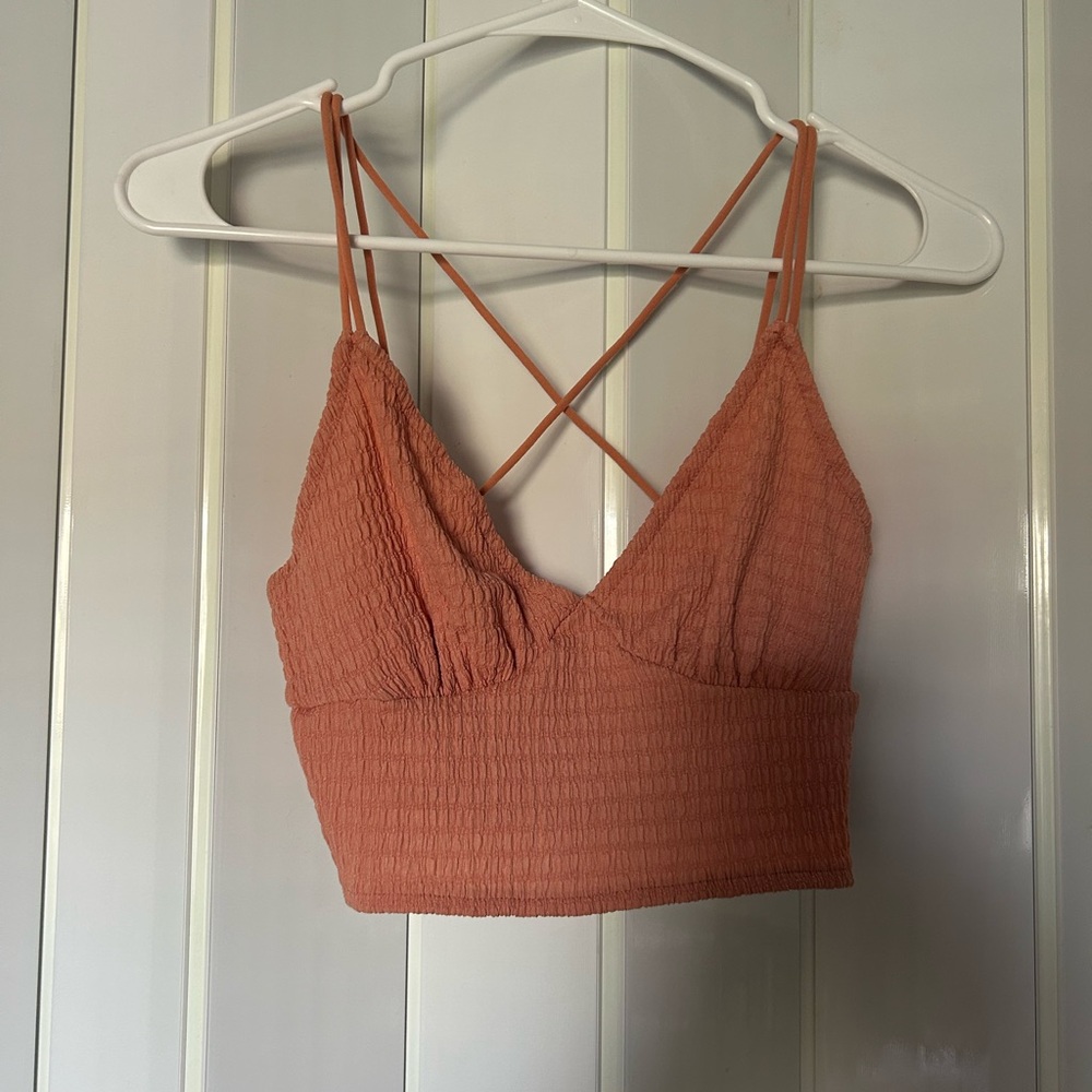 Coral Orange Crossback Tank top